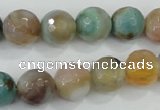 CAA719 15.5 inches 12mm faceted round fire crackle agate beads