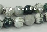 CAA720 15.5 inches 12mm faceted round fire crackle agate beads