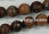 CAA722 15.5 inches 14mm faceted round fire crackle agate beads