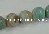 CAA725 15.5 inches 14mm faceted round fire crackle agate beads