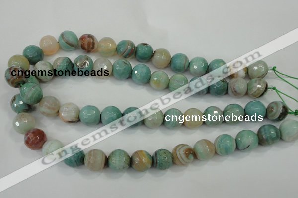 CAA725 15.5 inches 14mm faceted round fire crackle agate beads