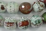 CAA731 15.5 inches 16mm faceted round fire crackle agate beads