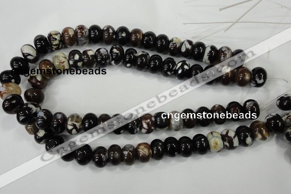 CAA733 15.5 inches 10*14mm rondelle fire crackle agate beads