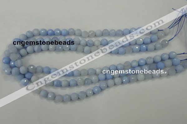 CAA735 15.5 inches 6mm faceted round blue lace agate beads wholesale