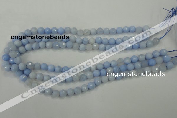 CAA736 15.5 inches 8mm faceted round blue lace agate beads wholesale