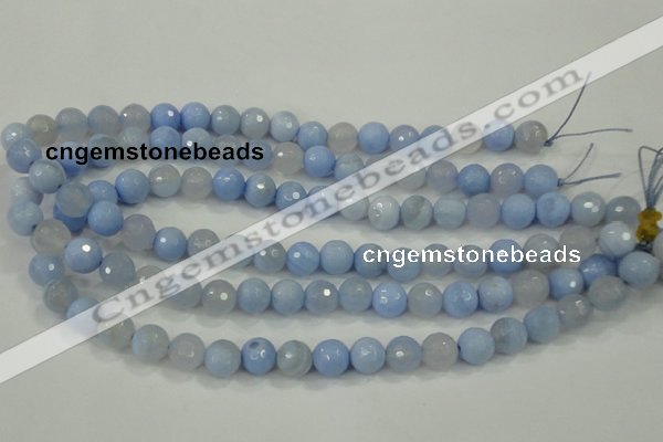 CAA738 15.5 inches 12mm faceted round blue lace agate beads wholesale