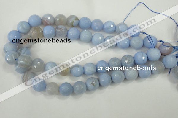 CAA740 15.5 inches 16mm faceted round blue lace agate beads wholesale