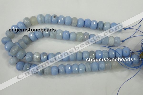 CAA742 15.5 inches 10*14mm faceted rondelle blue lace agate beads