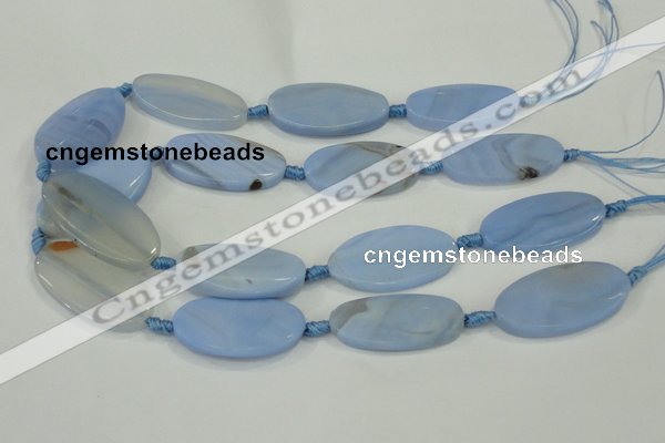 CAA743 15.5 inches 21*40mm oval blue lace agate beads wholesale