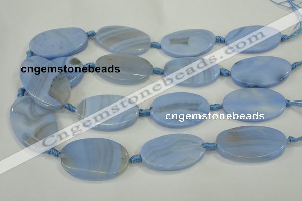 CAA744 15.5 inches 25*40mm oval blue lace agate beads wholesale