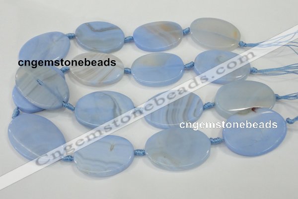 CAA745 15.5 inches 25*40mm oval blue lace agate beads wholesale