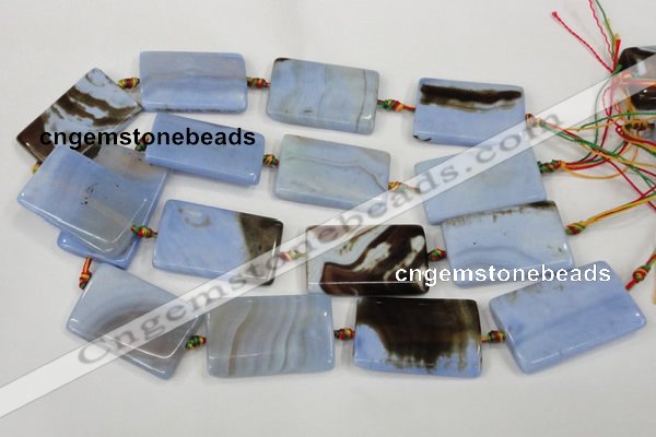 CAA748 15.5 inches 25*40mm rectangle blue lace agate beads wholesale