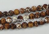 CAA750 15.5 inches 8mm round wooden agate beads wholesale