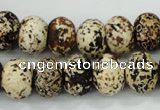 CAA755 15.5 inches 10*14mm rondelle wooden agate beads wholesale