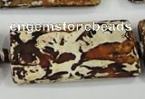 CAA757 15.5 inches 21*41mm rectangle wooden agate beads wholesale