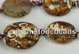 CAA760 15.5 inches 14*18mm twisted oval wooden agate beads