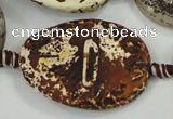 CAA762 15.5 inches 30*39mm twisted oval wooden agate beads