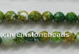 CAA790 15.5 inches 8mm faceted round fire crackle agate beads