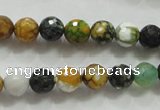 CAA791 15.5 inches 8mm faceted round fire crackle agate beads