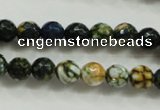 CAA792 15.5 inches 8mm faceted round fire crackle agate beads