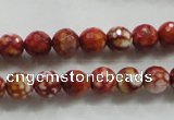 CAA794 15.5 inches 8mm faceted round fire crackle agate beads