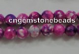 CAA795 15.5 inches 8mm faceted round fire crackle agate beads