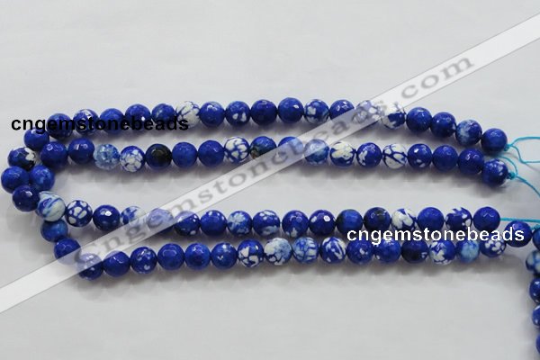 CAA798 15.5 inches 10mm faceted round fire crackle agate beads