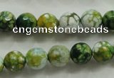 CAA801 15.5 inches 10mm faceted round fire crackle agate beads