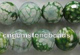 CAA810 15.5 inches 16mm faceted round fire crackle agate beads