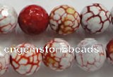 CAA811 15.5 inches 16mm faceted round fire crackle agate beads