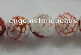 CAA812 15.5 inches 16mm faceted round fire crackle agate beads