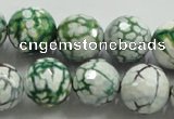 CAA817 15.5 inches 16mm faceted round fire crackle agate beads