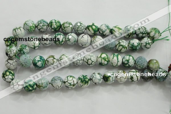 CAA817 15.5 inches 16mm faceted round fire crackle agate beads