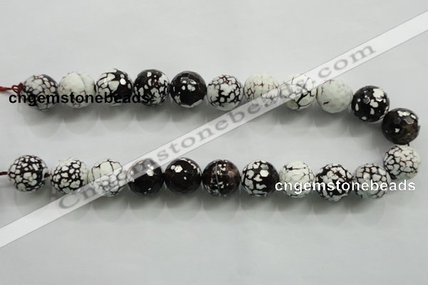 CAA821 15.5 inches 18mm faceted round fire crackle agate beads