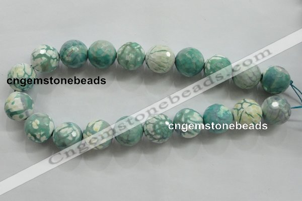 CAA823 15.5 inches 20mm faceted round fire crackle agate beads