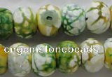 CAA830 15.5 inches 12*16mm faceted rondelle fire crackle agate beads