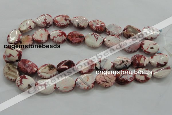 CAA835 15.5 inches 15*20mm twisted oval fire crackle agate beads