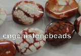 CAA836 15.5 inches 15*20mm twisted oval fire crackle agate beads