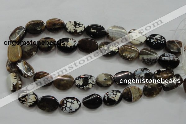 CAA837 15.5 inches 15*20mm twisted oval fire crackle agate beads