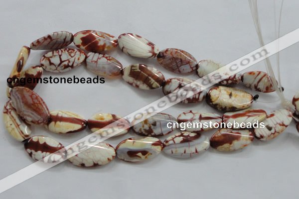 CAA838 15.5 inches 16*28mm twisted oval fire crackle agate beads