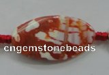 CAA841 15.5 inches 20*40mm twisted oval fire crackle agate beads