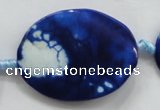 CAA847 15.5 inches 30*40mm twisted oval fire crackle agate beads