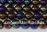 CAA850 15.5 inches 10mm round AB-color black agate beads