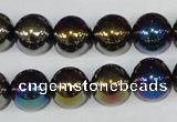 CAA851 15.5 inches 12mm round AB-color black agate beads