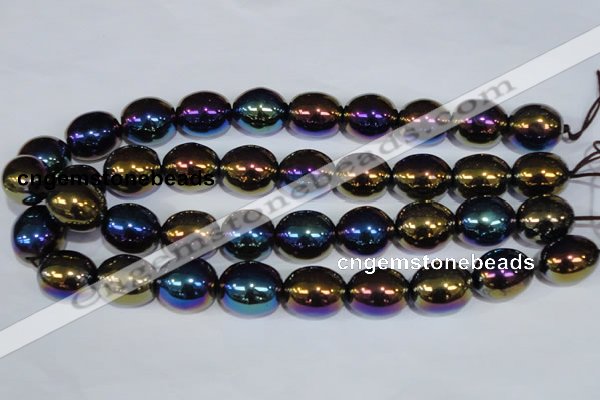 CAA854 15.5 inches 16*20mm egg-shaped AB-color black agate beads