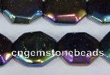 CAA862 15.5 inches 18*20mm octagonal AB-color black agate beads