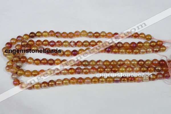 CAA869 15.5 inches 8mm round AB-color red agate beads