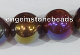 CAA875 15.5 inches 23mm round AB-color red agate beads