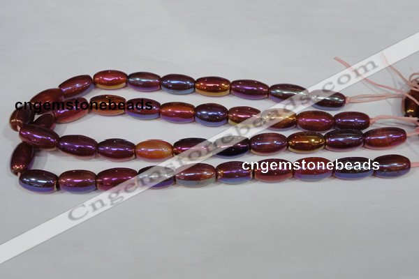 CAA879 15.5 inches 11*20mm rice AB-color red agate beads