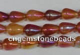 CAA880 15.5 inches 8*12mm teardrop AB-color red agate beads